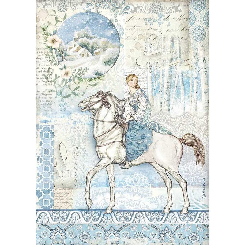 Stamperia Rice Paper Sheet A4 - Horse, Winter Tales*
