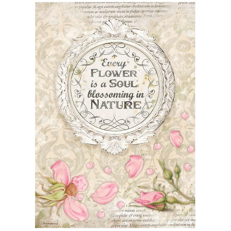 Stamperia Rice Paper Sheet A4 - Frame, Romantic Garden House