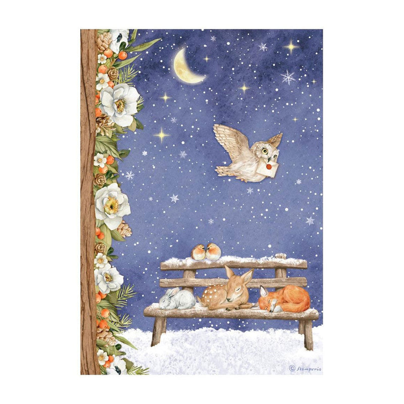 Stamperia Rice Paper Sheet A4 - Sweet Night, Winter Valley*