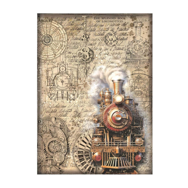 Stamperia Rice Paper Sheet A4 - Sir Vagabond In Fantasy World - Train