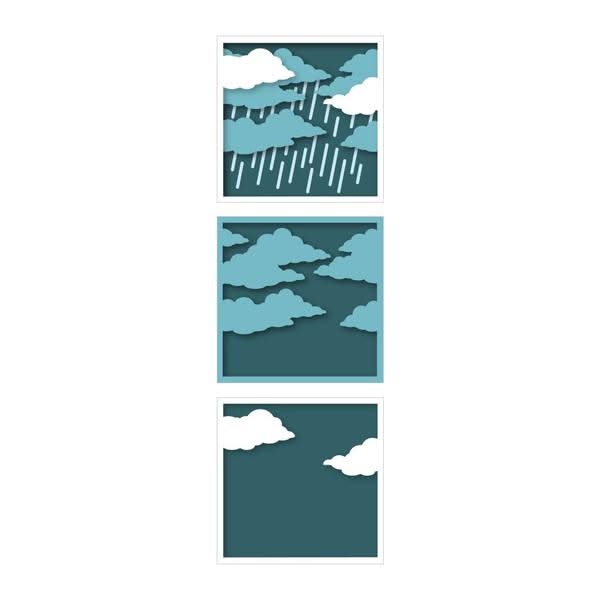 Hero Arts Fancy Dies - Looking Glass Rain & Clouds*