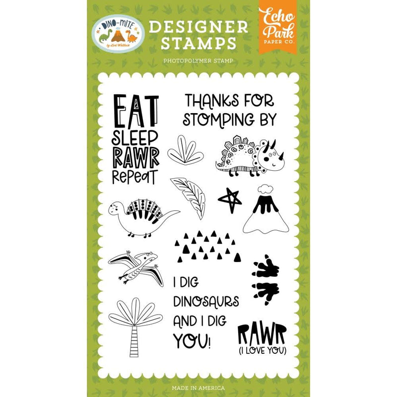 Echo Park Stamps Eat Sleep Rawr, Dino-Mite*