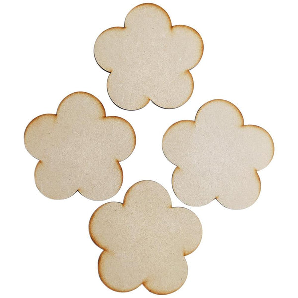 Dress My Craft MDF Coasters 4"X4" 4 pack - Flower*