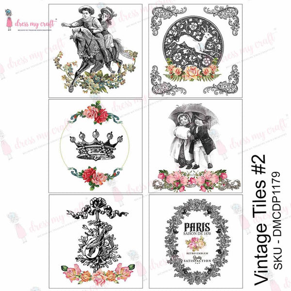 Dress My Craft Transfer Me Sheet A4 - Vintage Tiles #2*