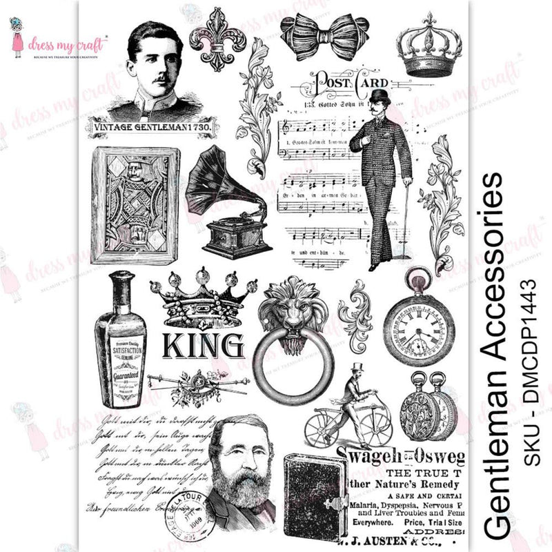 Dress My Craft Transfer Me Sheet A4 - Gentleman Accessories*