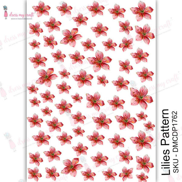 Dress My Craft Transfer Me Sheet A4 - Lilies pattern*