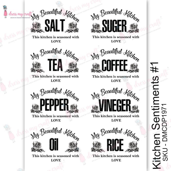 Dress My Craft Transfer Me Sheet A4 - Kitchen Sentiments #1*