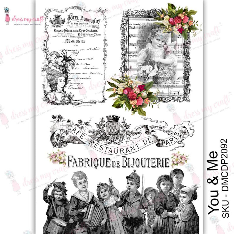 Dress My Craft Transfer Me Sheet A4 - You & Me*