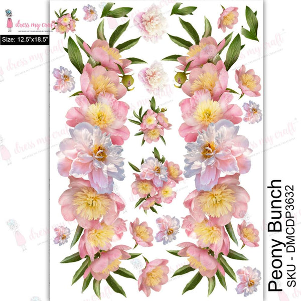 Dress My Craft Transfer Me Sheet 12.5"x 18.5" - Peony Bunch*