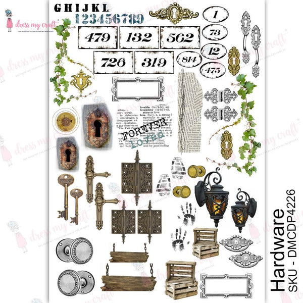 Dress My Craft Transfer Me Sheet A4 - Hardware*