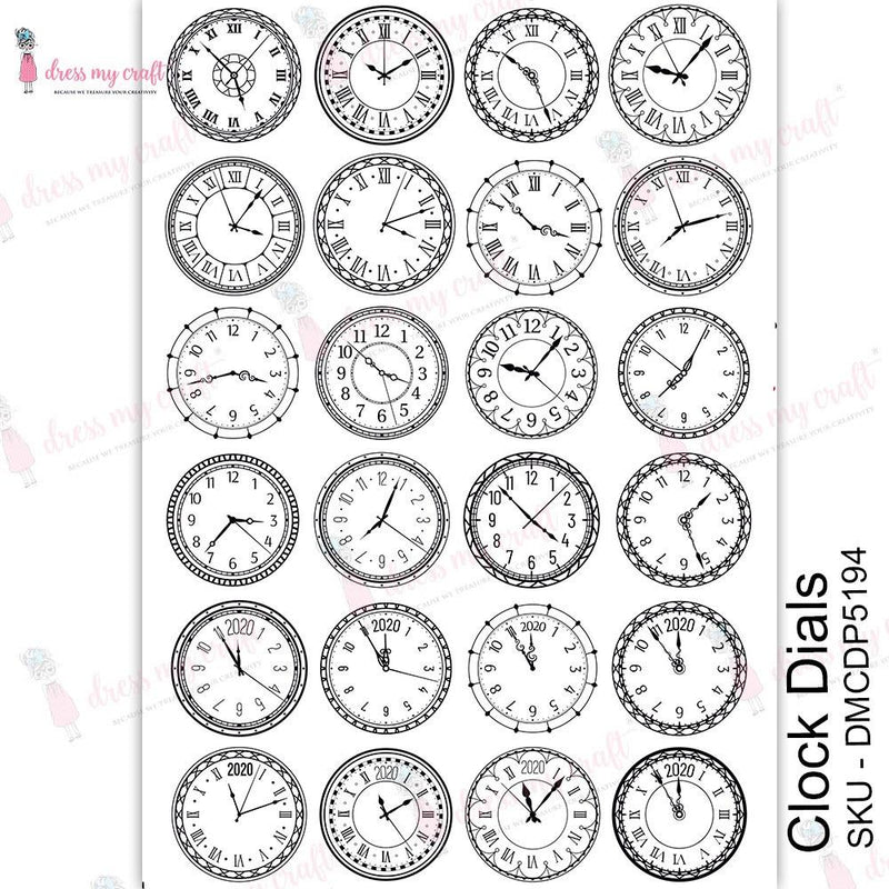 Dress My Craft Transfer Me Sheet A4 - Clock Dials*