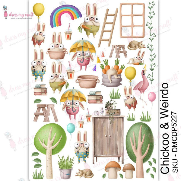 Dress My Craft Transfer Me Sheet A4 - Chickoo & Weirdo*