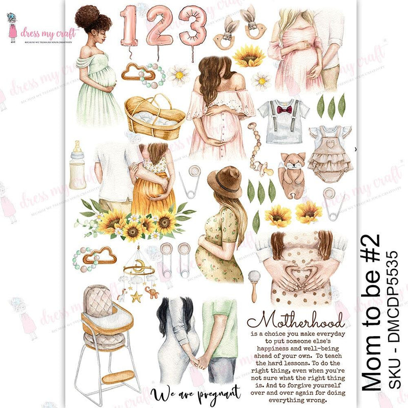 Dress My Craft Transfer Me Sheet A4 - Mom To Be