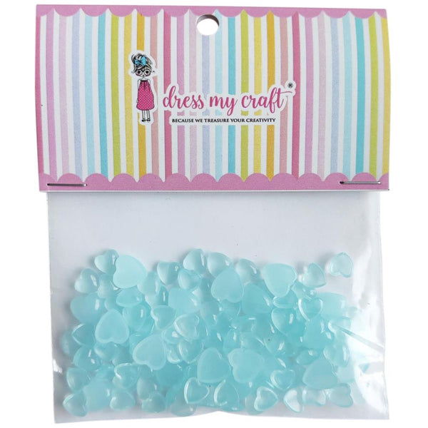 Dress My Craft Water Droplet Embellishments 8g Pastel Blue Heart - Assorted Sizes*