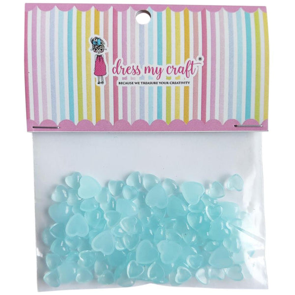 Dress My Craft Water Droplet Embellishments 8g Pastel Blue Heart - Assorted Sizes