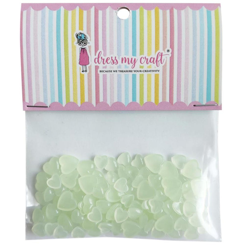 Dress My Craft Water Droplet Embellishments 8g Pastel Green Heart - Assorted Sizes*