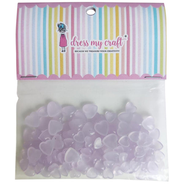 Dress My Craft Water Droplet Embellishments 8g Pastel Lilac Heart - Assorted Sizes*