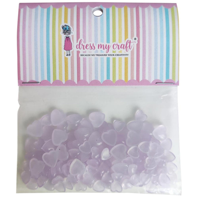 Dress My Craft Water Droplet Embellishments 8g Pastel Lilac Heart - Assorted Sizes*