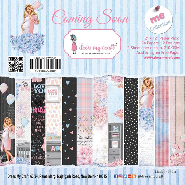 Dress My Crafts Single-Sided Paper Pad 12in x 12in  24 pack - Coming Soon, 12 Designs/2 Each