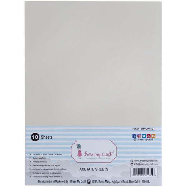 Dress My Craft Acetate Sheets A4 10 pack 250 Microns