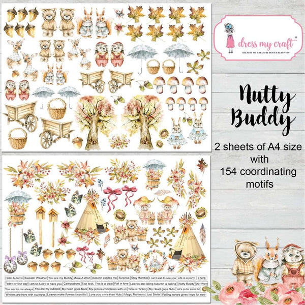 Dress My Craft Image Sheet 240gsm A4 2 pack - Nutty Buddy*