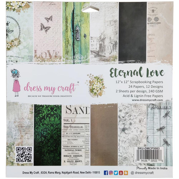 Dress My Craft Single-Sided Paper Pad 12"X12" 24 pack Eternal Love, 12 Designs/2 Each*