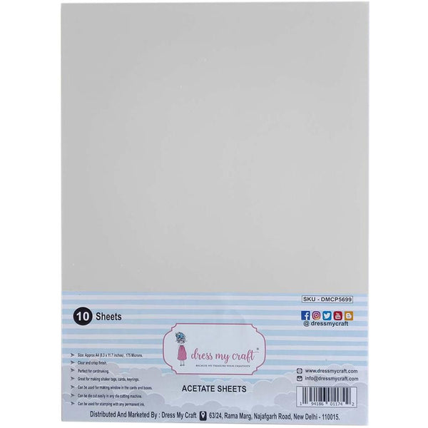 Dress My Craft Acetate Sheets A4 10 pack 175 Microns