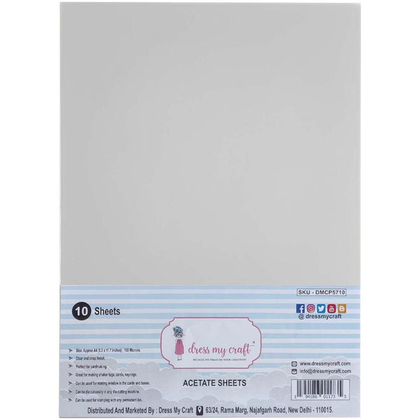 Dress My Craft Acetate Sheets A4 10 pack 100 Microns