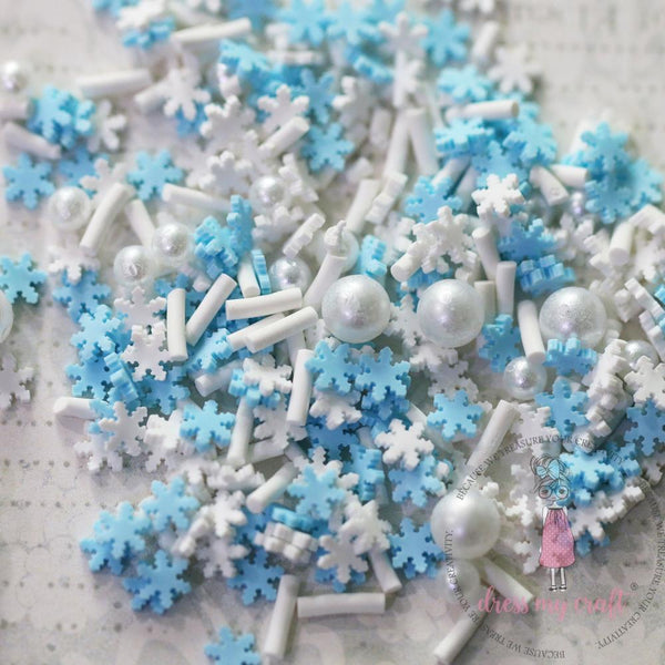 Dress My Craft Shaker Elements 8gms - Snowflakes Mix Slices