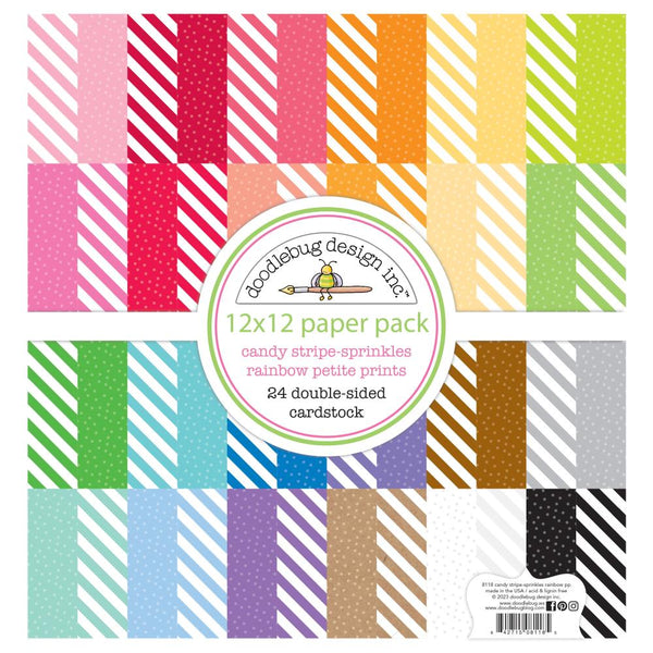 Doodlebug Petite Prints Double-Sided Paper Pad 6"X6" 24 pack  Plaid-Polka Dot