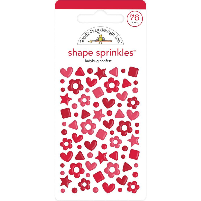 Doodlebug Sprinkles Adhesive Enamel Shapes - Ladybug Confetti