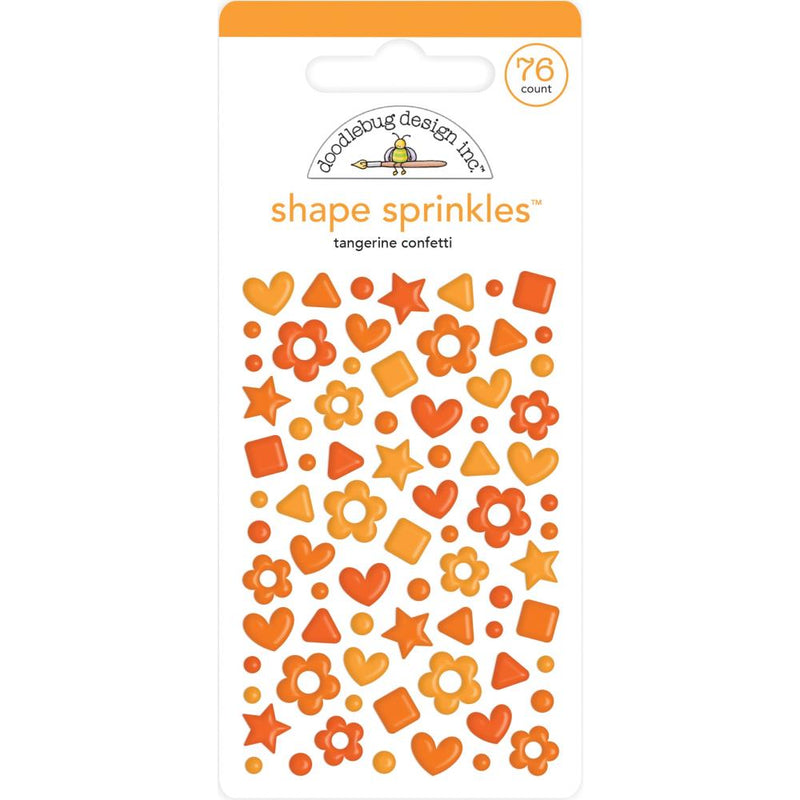 Doodlebug Sprinkles Adhesive Enamel Shapes - Tangerine Confetti*