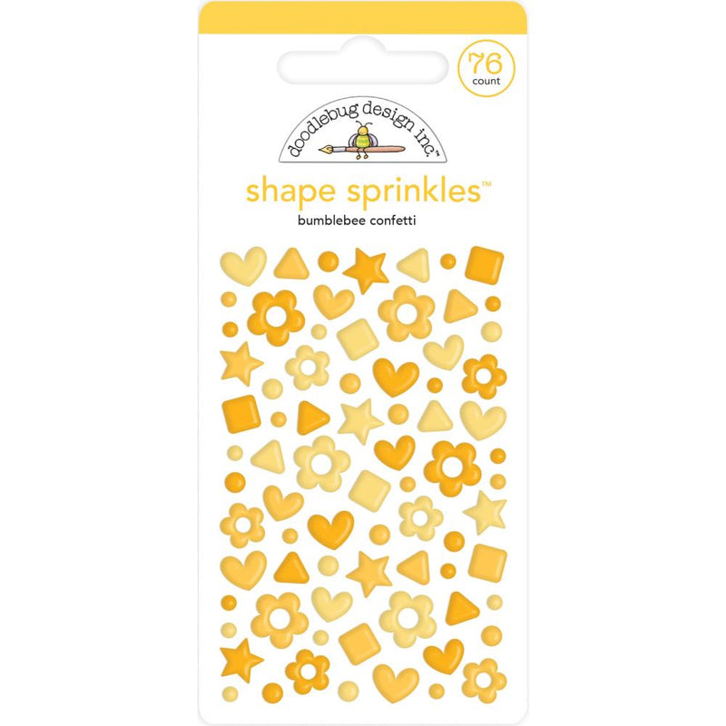 Doodlebug Sprinkles Adhesive Enamel Shapes - Bumblebee Confetti