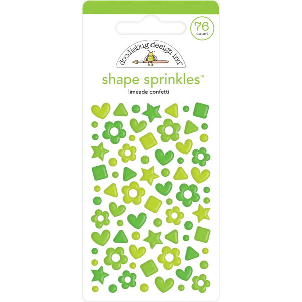 Doodlebug Sprinkles Adhesive Enamel Shapes - Limeade Confetti