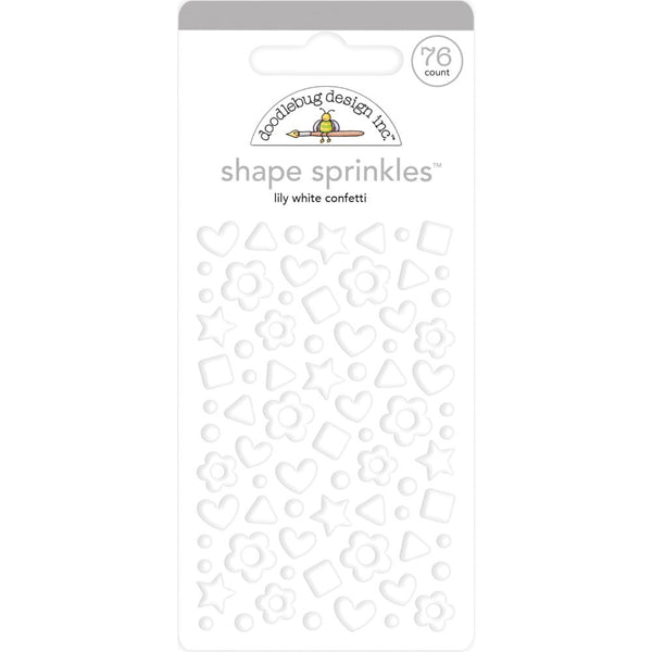 Doodlebug Sprinkles Adhesive Enamel Shapes - Lily White Confetti