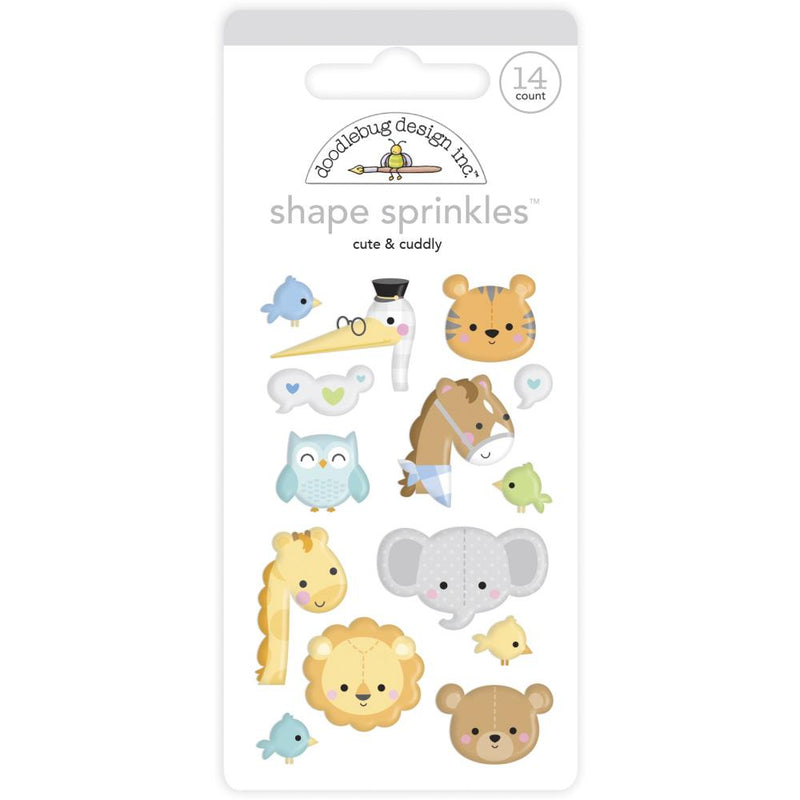 Doodlebug Sprinkles Adhesive Enamel Shapes - Cute & Cuddly, Special Delivery*