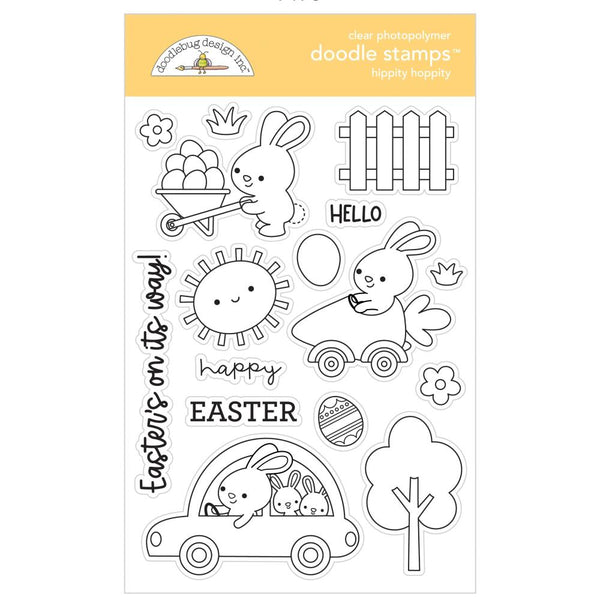 Doodlebug Clear Doodle Stamps - Hippity Hoppity