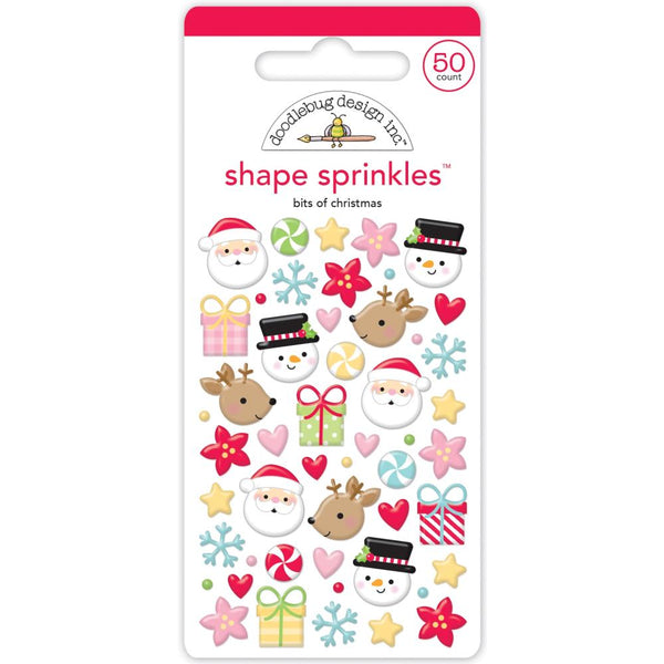 Doodlebug Sprinkles Adhesive Enamel Shapes Bits Of Christmas