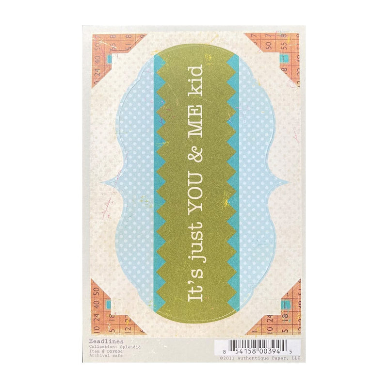 Authentique Two-Sided 4''x6'' Elements - Splendid - Headlines*