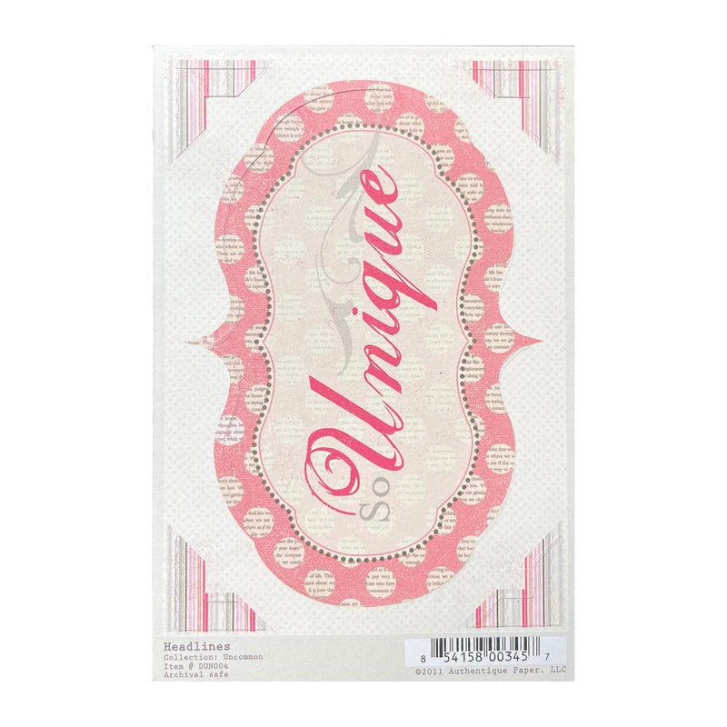 Authentique Two-Sided 4''x6'' Headlines - Uncommon*