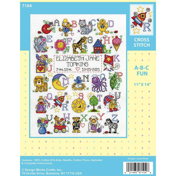 Design Works Counted Cross Stitch Kit 11"X14" - ABC Fun (14 Count)