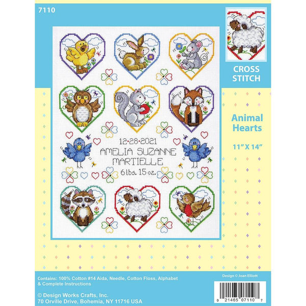Design Works Counted Cross Stitch Kit 11"X14" - Animal Hearts (14 Count)*