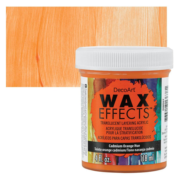 DecoArt WaxEffects Acrylics 4oz - Cadmium Orange Hue*