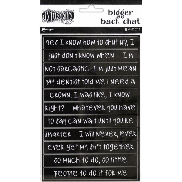 Dyan Reaveley's Dylusions Bigger Back Chat Stickers - Black
