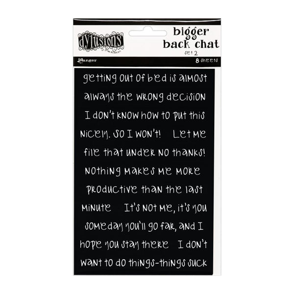 Dyan Reaveley's Dylusions Bigger Back Chat Stickers - Black Set #2