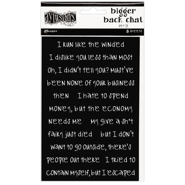 Dyan Reaveley's Dylusions Bigger Back Chat Stickers Black Set #3