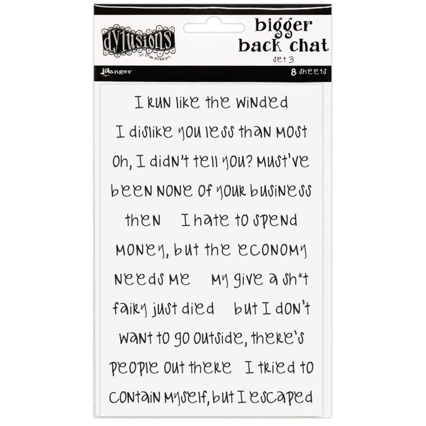Dyan Reaveley's Dylusions Bigger Back Chat Stickers White Set #3