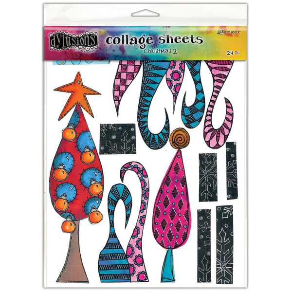 Dyan Reaveley's Dylusions Collage Sheets 8.5"x 11" 24 pack - Christmas 2