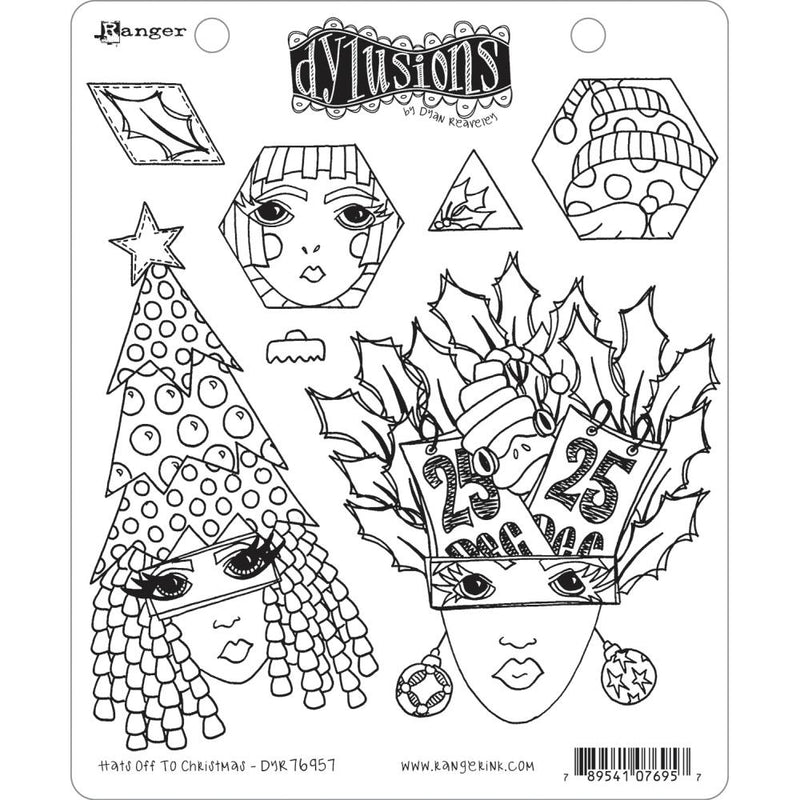 Dyan Reaveley's Dylusions Cling Stamp Collections 8.5"X7" - Hats Off To Christmas*