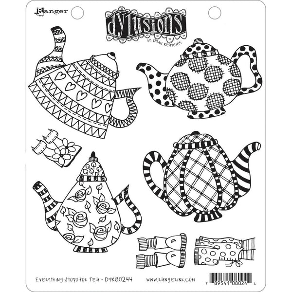 Dyan Reaveley's Dylusions Cling Stamp Collection - Everything Stops For Tea